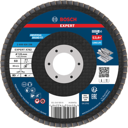 Lamelový kotouč Bosch EXPERT X782 125 mm G60 na kov.